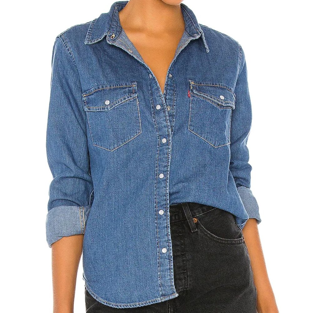 Levi's Premium Iconic Women's Denim Shirt with Snaps - Never Worn - Size S
